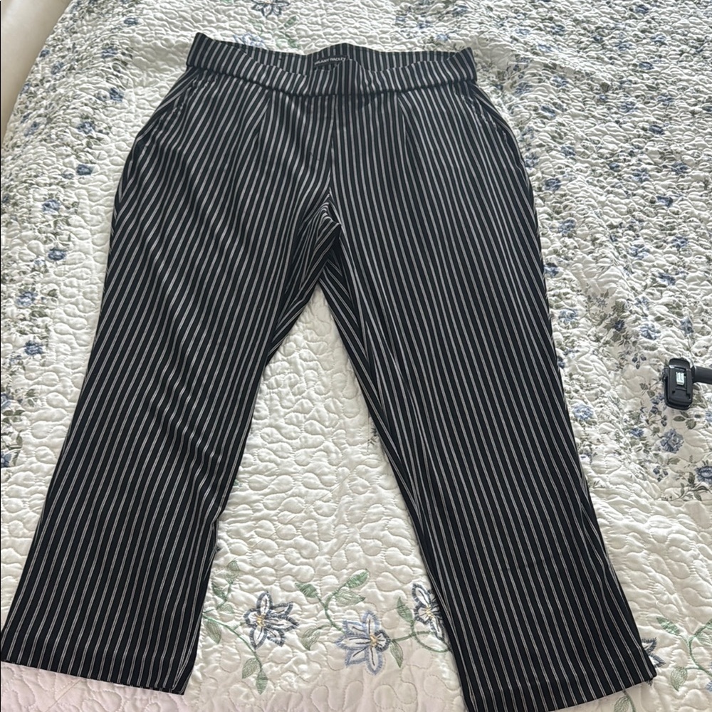 Hilary Radley Black and White Striped Garment